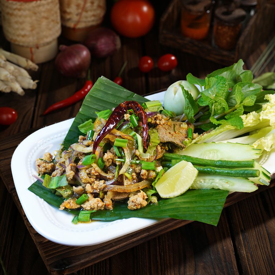 Spicy Minced Beef with Thai Herbs (Larb Suk)