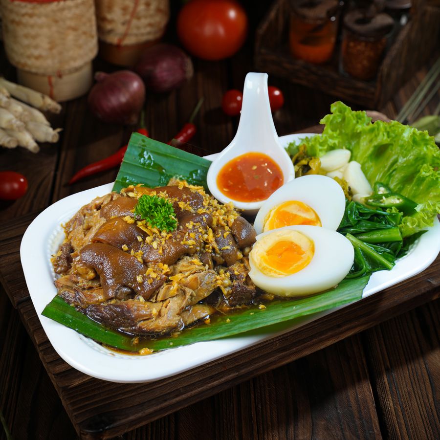 Braised Pork Leg with Thai Herbs (Kha Moo)