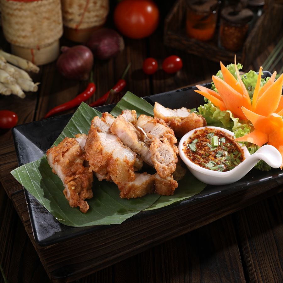Thai Style Crispy Roasted Pork with Fish Sauce