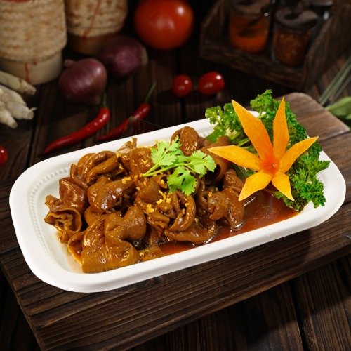 Braised Pork Intestines with Thai Herbs