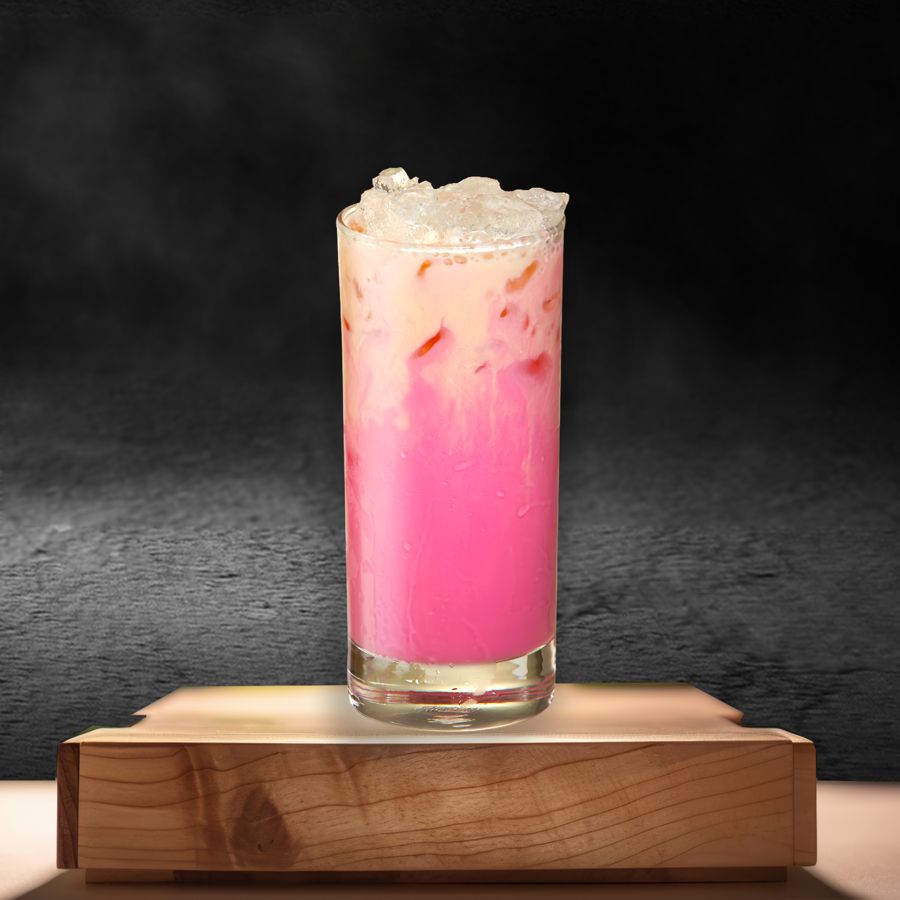 Thai Ice Rose Drink with Milk