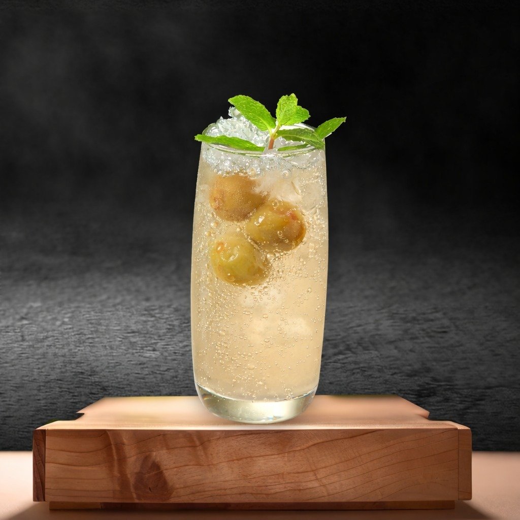 Thai Mint Soda with Plum
