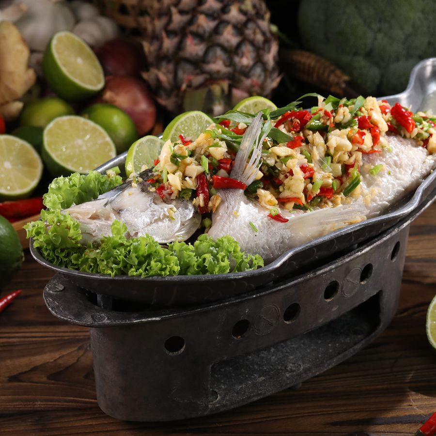 Spicy Steamed Siakap with Lime Sauce