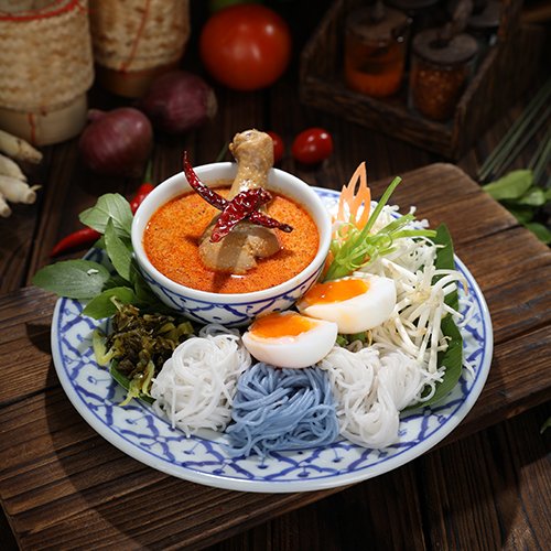 Spicy Thai Chicken Laksa with Coconut Milk