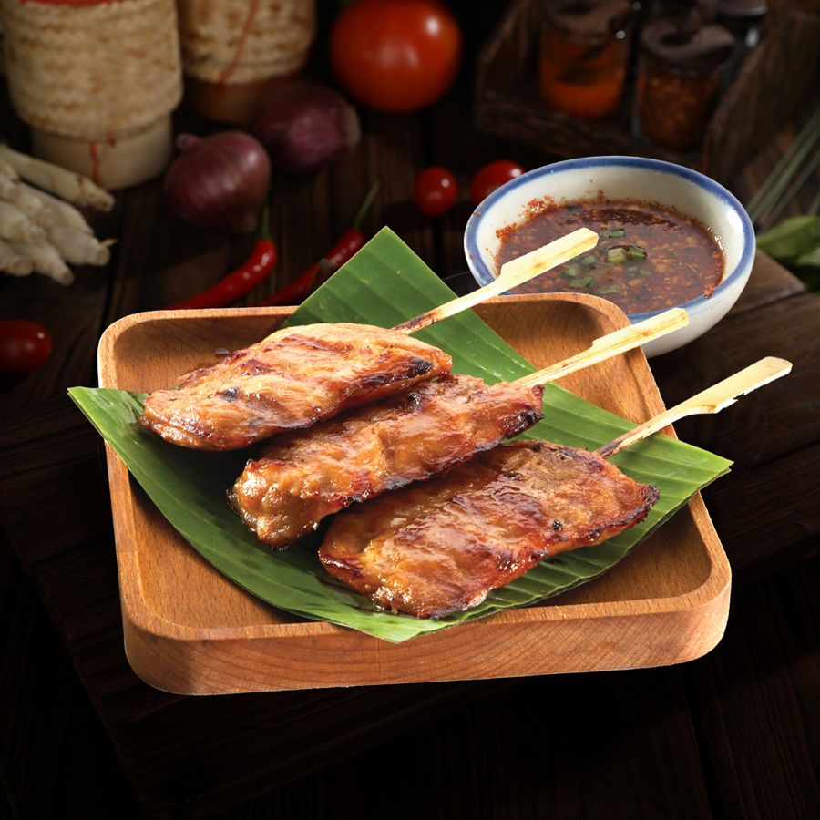 BBQ Pork Meat Skewer Marinated with Thai Sauce (Mooping)
