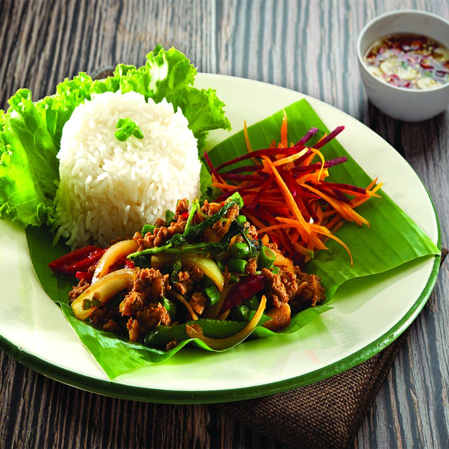 Spicy Stir-Fried Basil Leaves