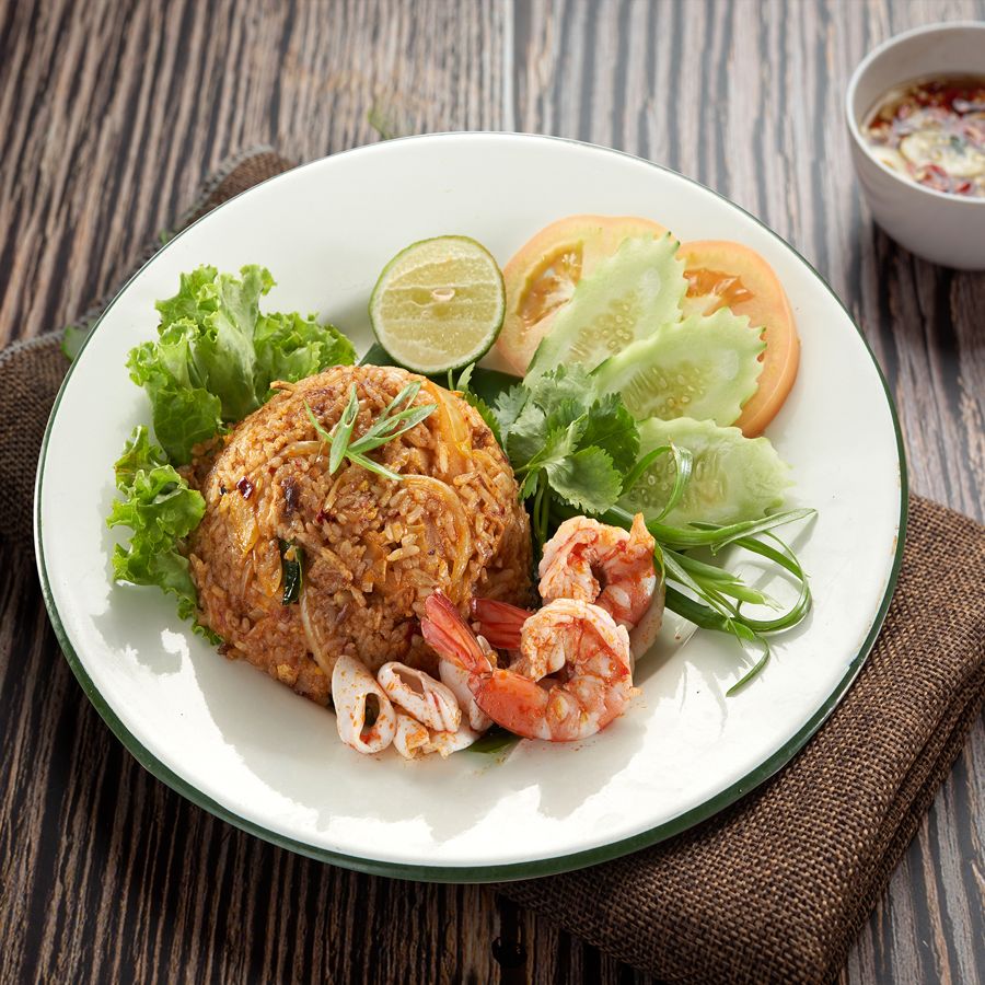 Tom Yum Mixed Seafood Fried Rice with Thai Herb