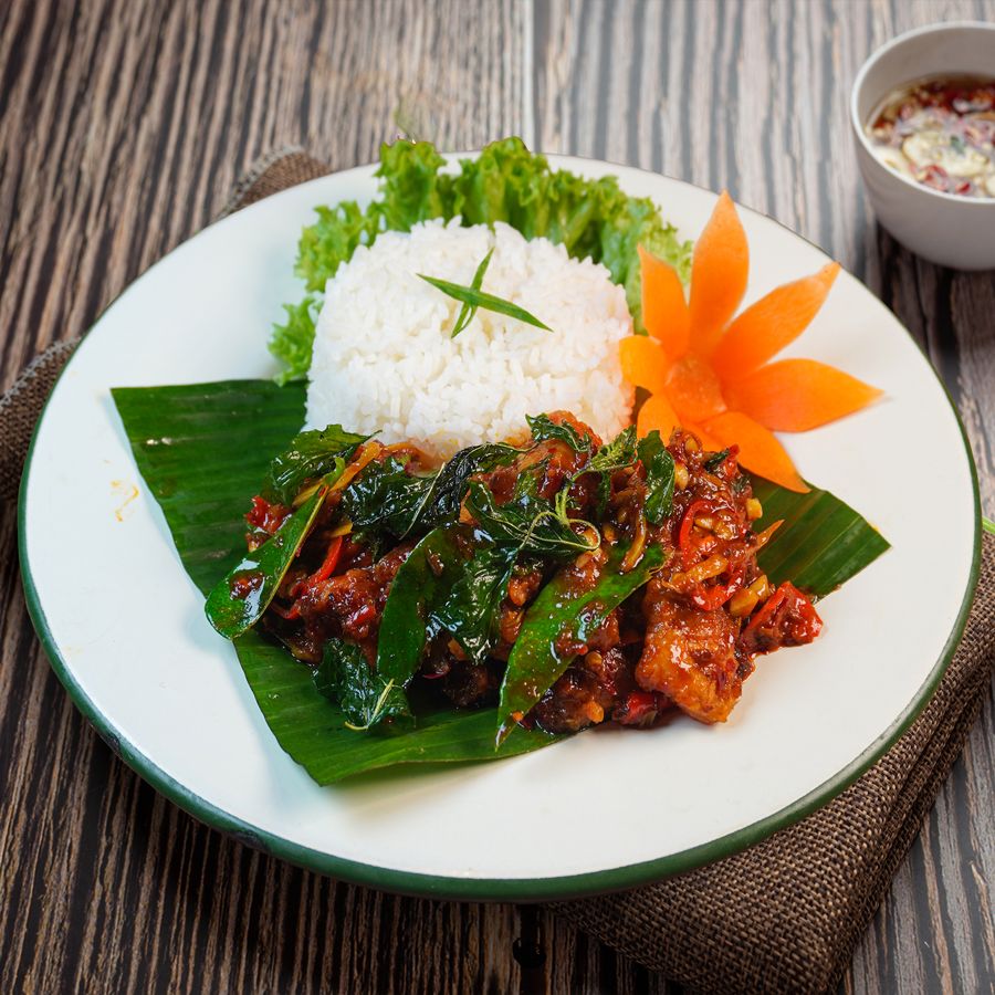 Spicy Stir-Fried Catfish with Thai Herbs