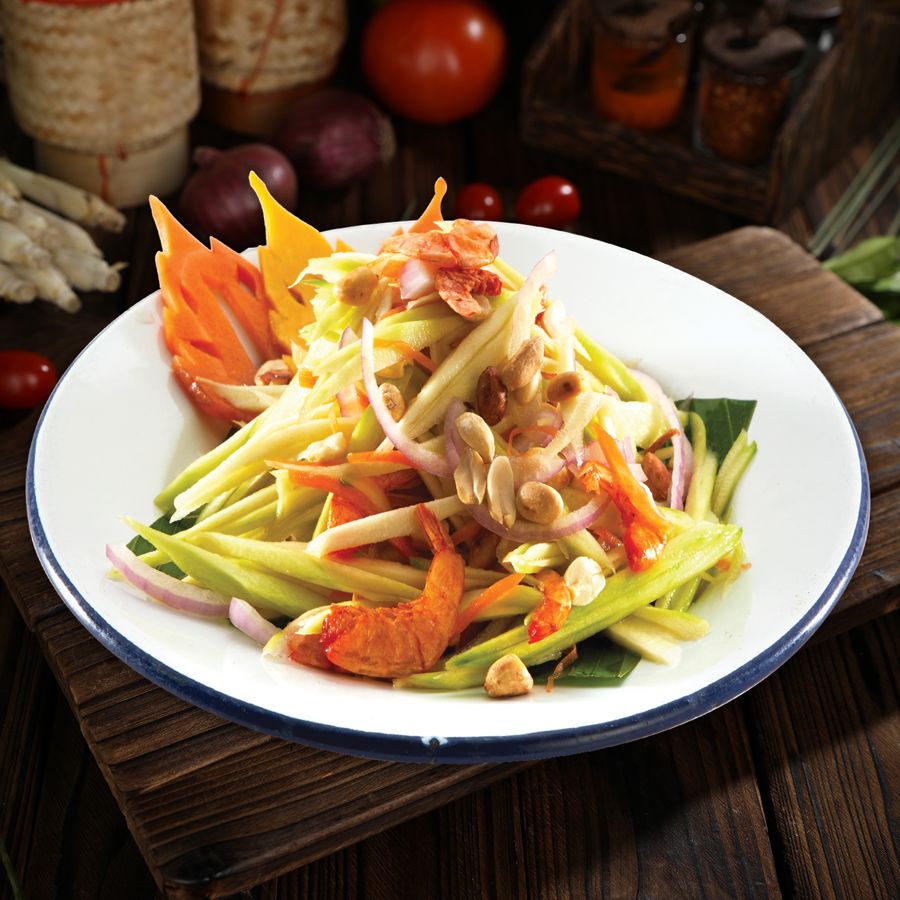 Spicy Mango Salad with Peanuts & Crispy Fried Anchovies (Yum Mamuang)