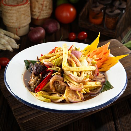 Spicy Mango Salad with Raw Field Crab & Fermented Fish Sauce