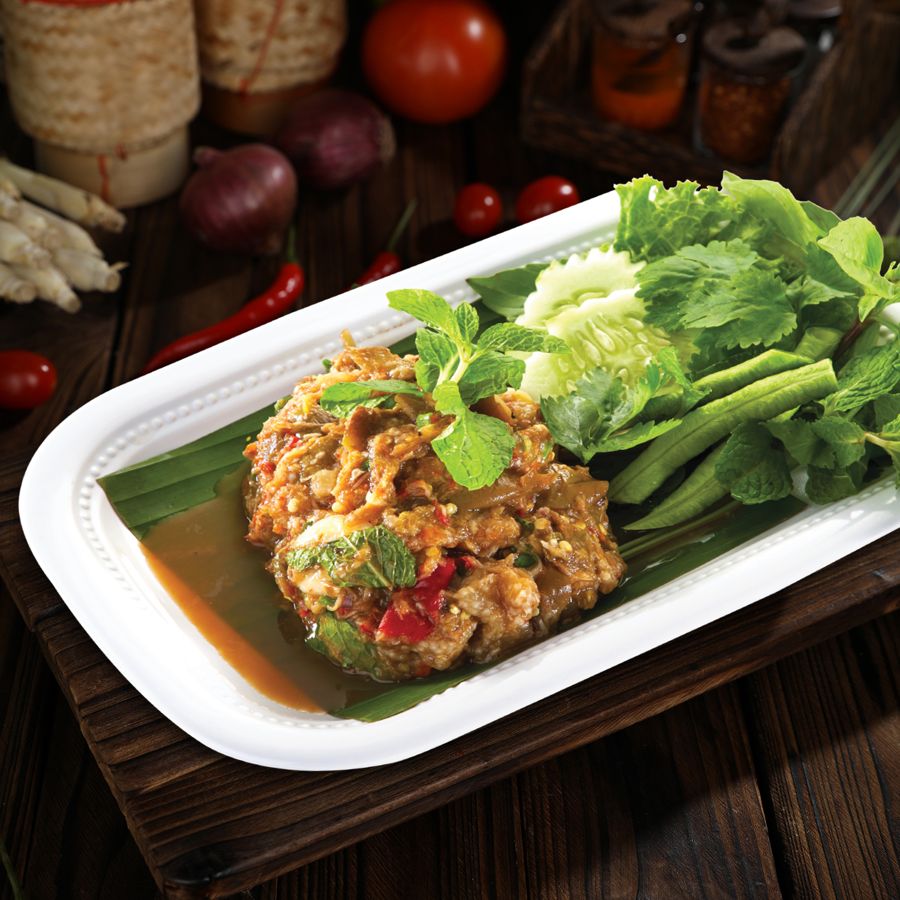 Spicy Stir-Fried Thai Eggplant with Fermented Fish Sauce