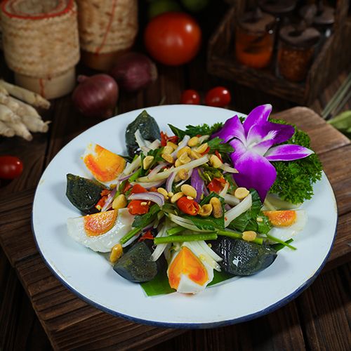 Spicy Salted Egg & Century Egg Salad