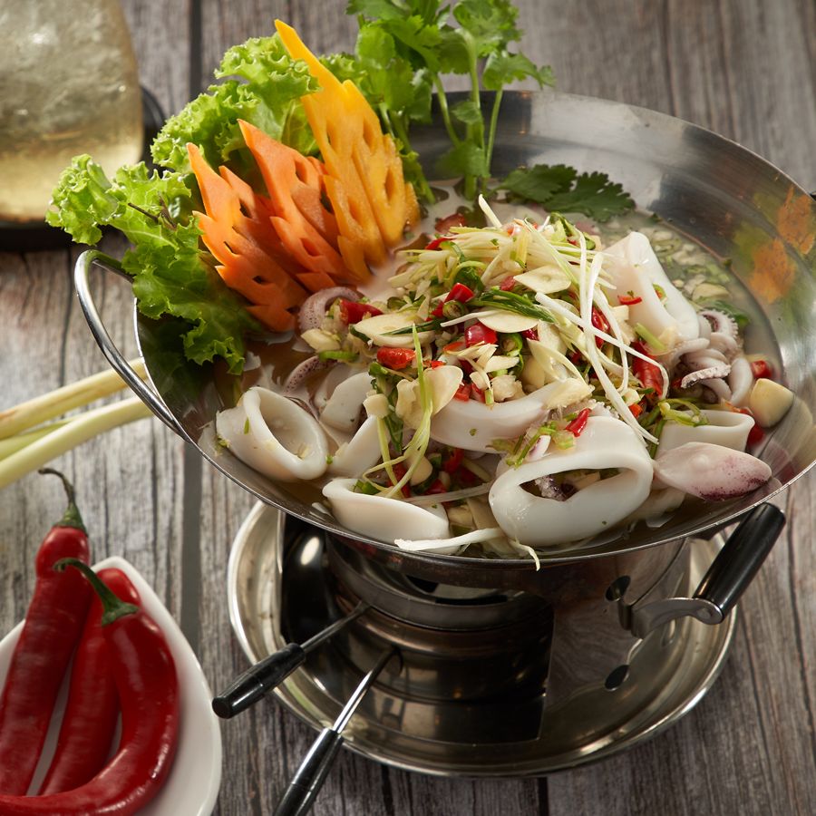 Spicy Steamed Squid with Lime Juice Sauce (Pla Muek Neung Manao)