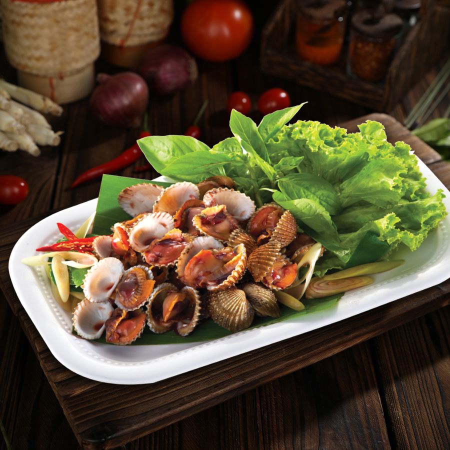 Boiled Cockles with Thai Herbs