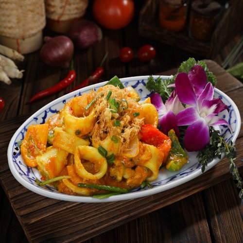 Stir Fried Squid with Salted Egg