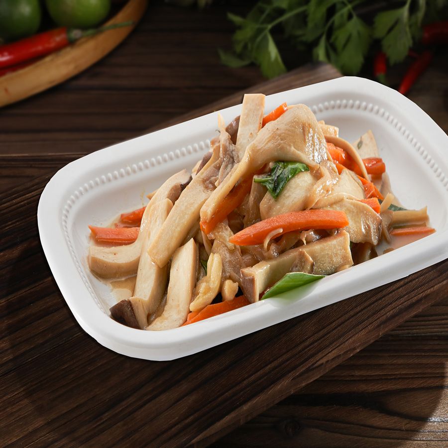 Stir-Fried Mushroom with Basil Leaves