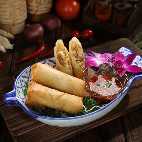 Deep-Fried Minced Pork Spring Rolls